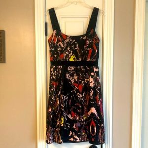 Milly multicolor black abstract sleeveless dress- NWT Sz 4